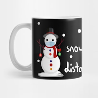 Snowcial Distancing  with Snow-mans Wearing Masks design illustration Mug